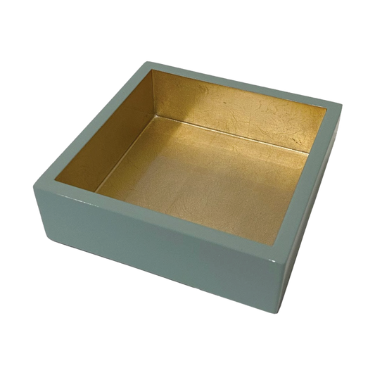 Celadon w/Gold Lacquer Cocktail Napkin Holder