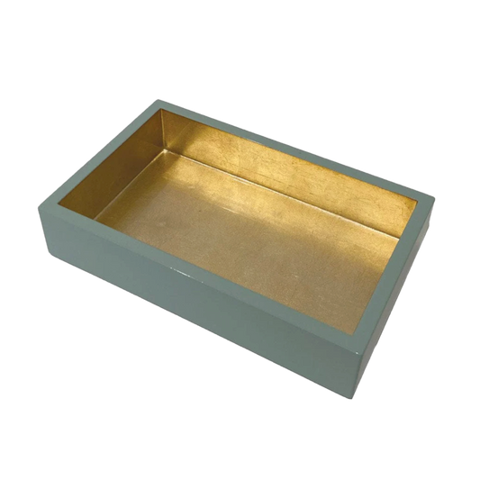 Celadon w/Gold Lacquer Guest Napkin Holder