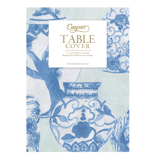 Glazed Porcelain Celadon-Ppr Linen Print Airlaid Tablecover