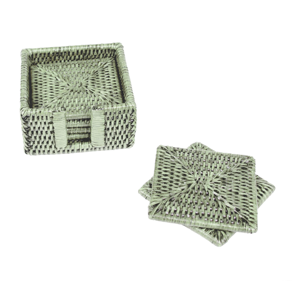 Sq Rattan Coaster