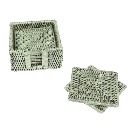 Sq Rattan Coaster