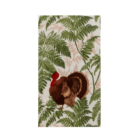Turkey Among Ferns Caspari Guest Towel Napkin