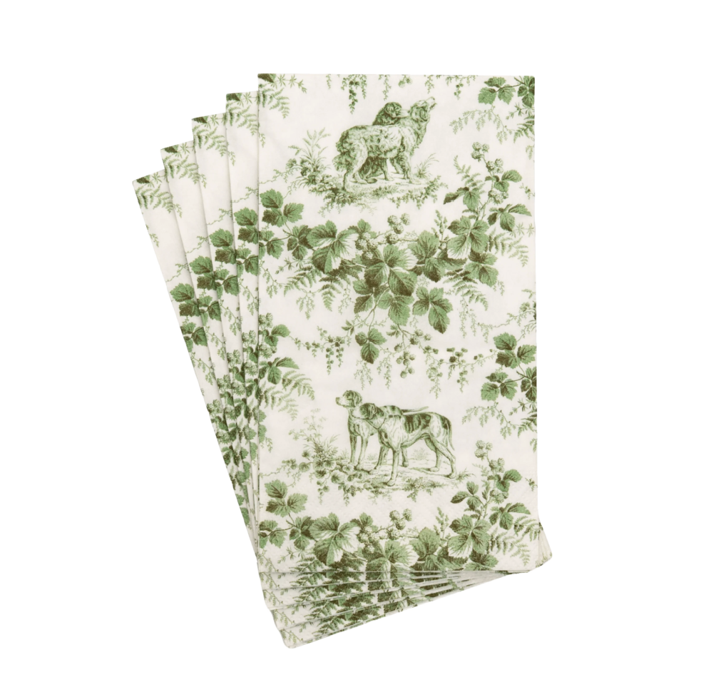 Hunting Toile Evergreen Caspari Guest Towel Napkin
