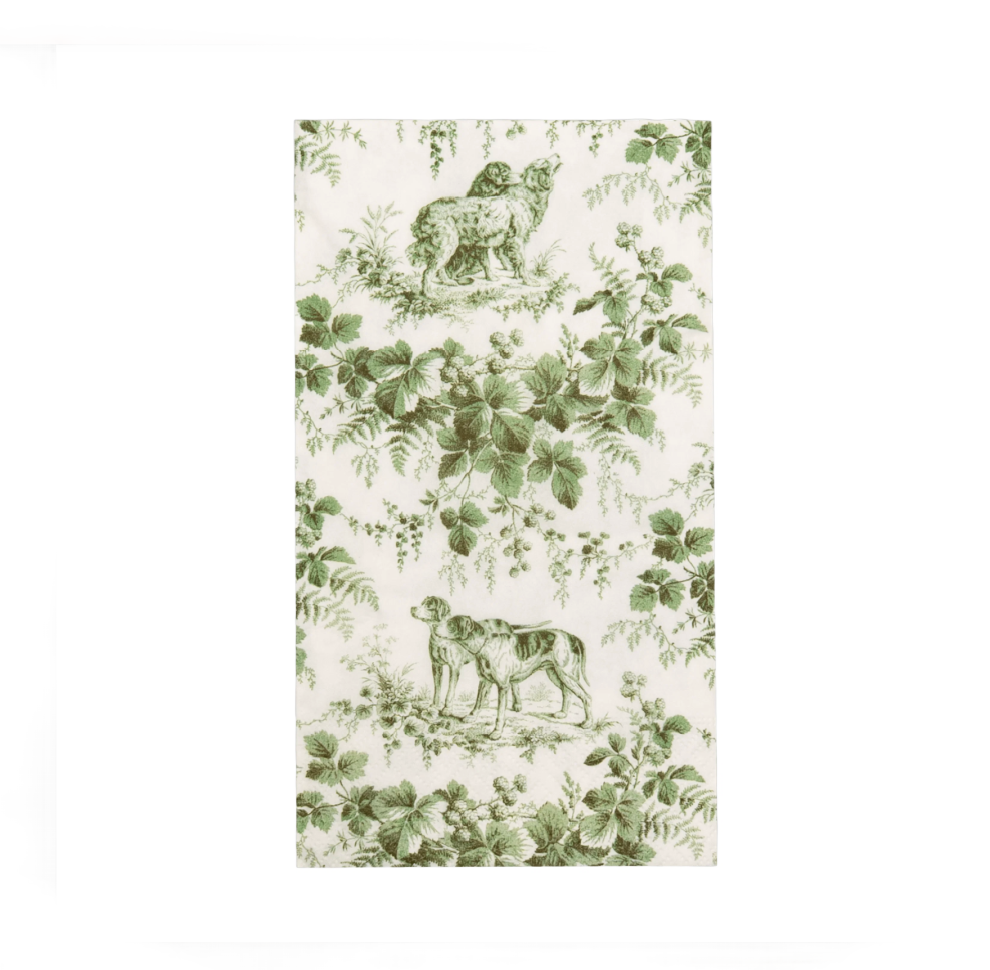 Hunting Toile Evergreen Caspari Guest Towel Napkin
