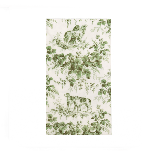 Hunting Toile Evergreen Caspari Guest Towel Napkin