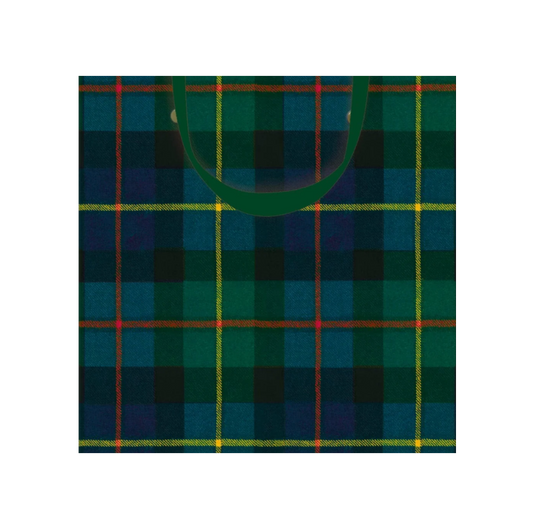 William Tartan Blue Small Square Gift Bag