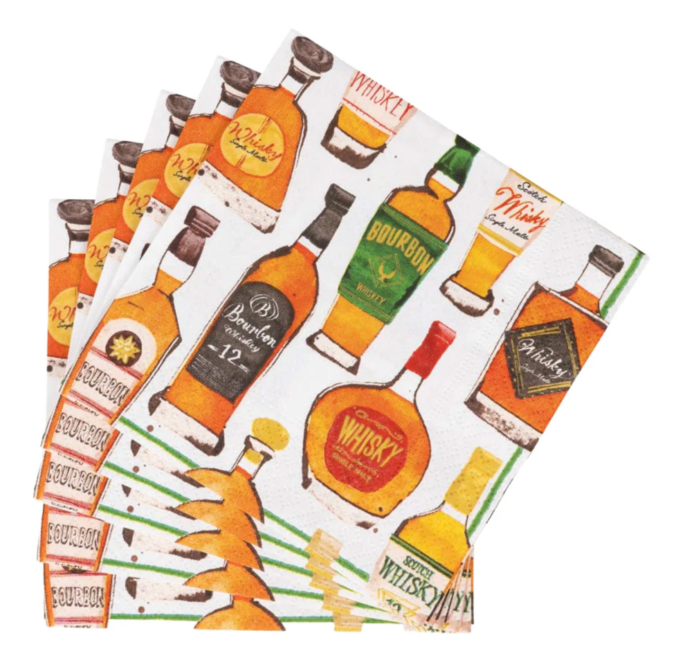 Whiskey Tasting Caspari Cocktail Napkin