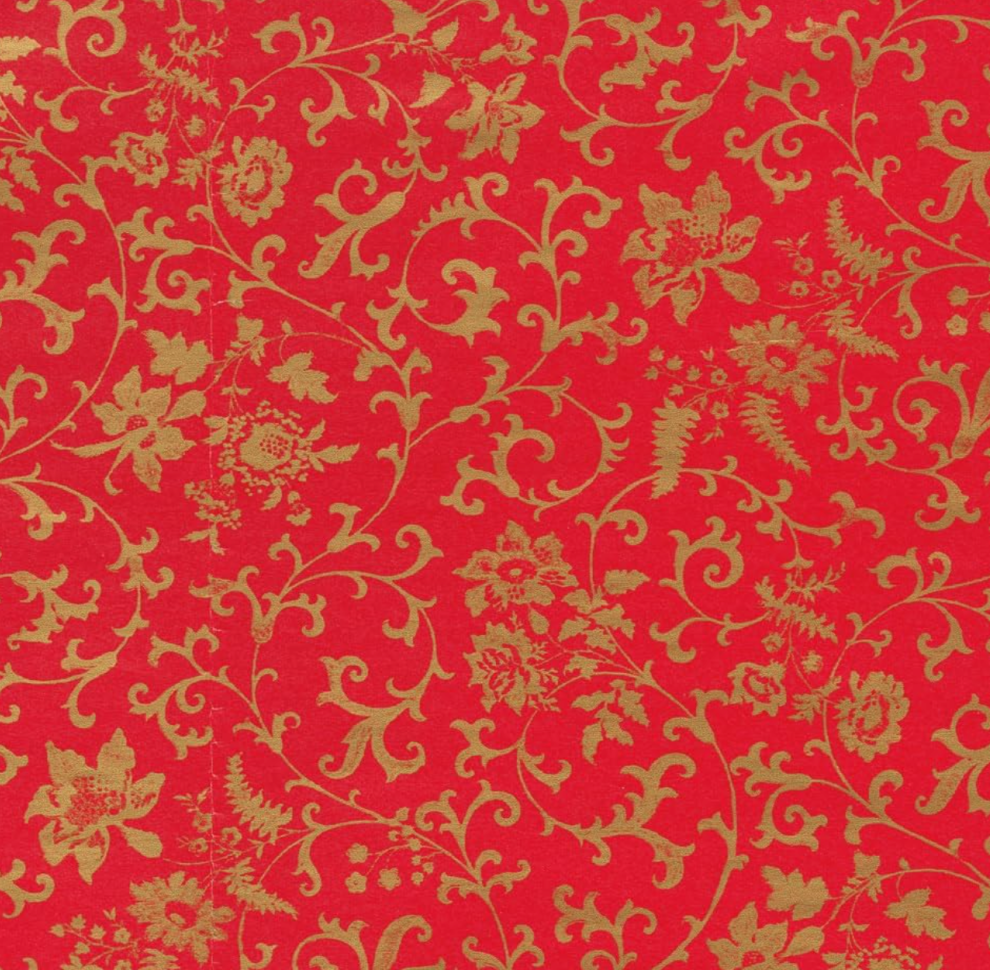 Flora Scroll Caspari Wrapping Paper