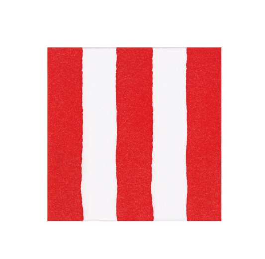 Cafe Stripe Red Cocktail Napkin
