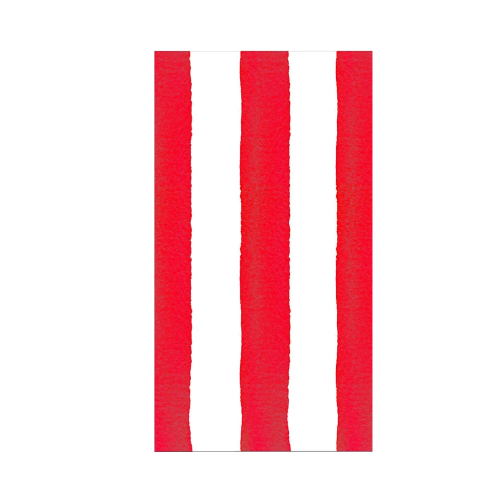 Cafe Stripe Red Paper Linen Guest Towel Napkin