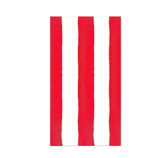 Cafe Stripe Red Paper Linen Guest Towel Napkin