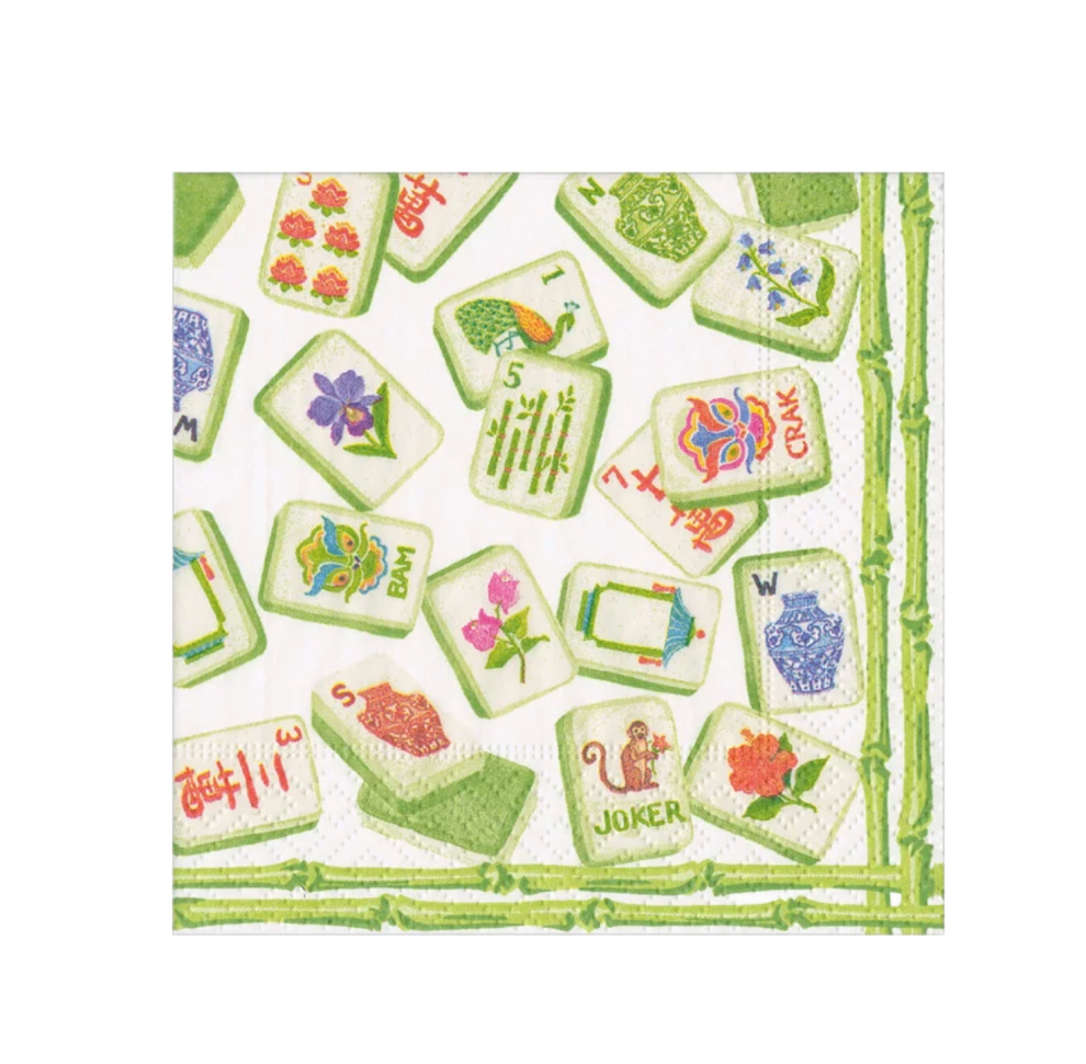 Mahjong Green Cocktail Napkin