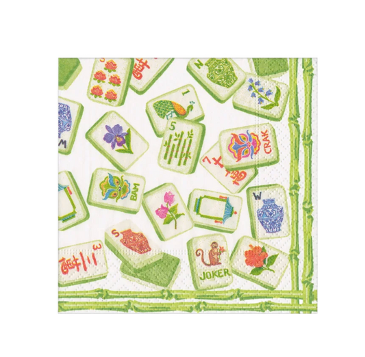 Mahjong Green Cocktail Napkin