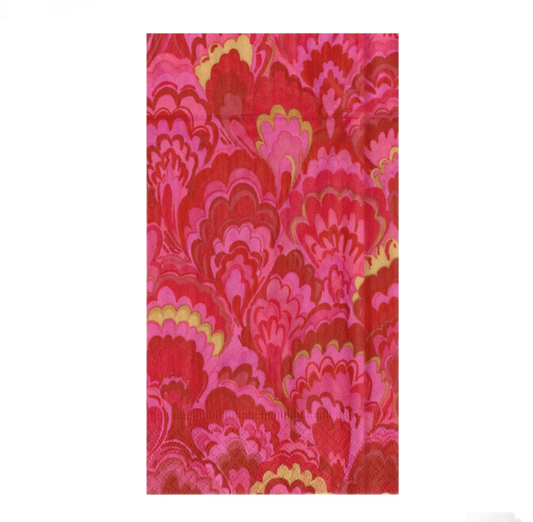 Marbled Ceramica Red/Fuchsia Caspari Guest Towel Napkin