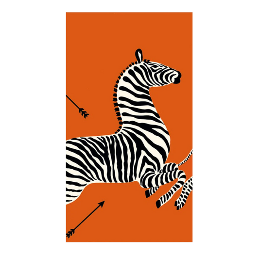 Zebra Orange Caspari Guest Towel Napkin