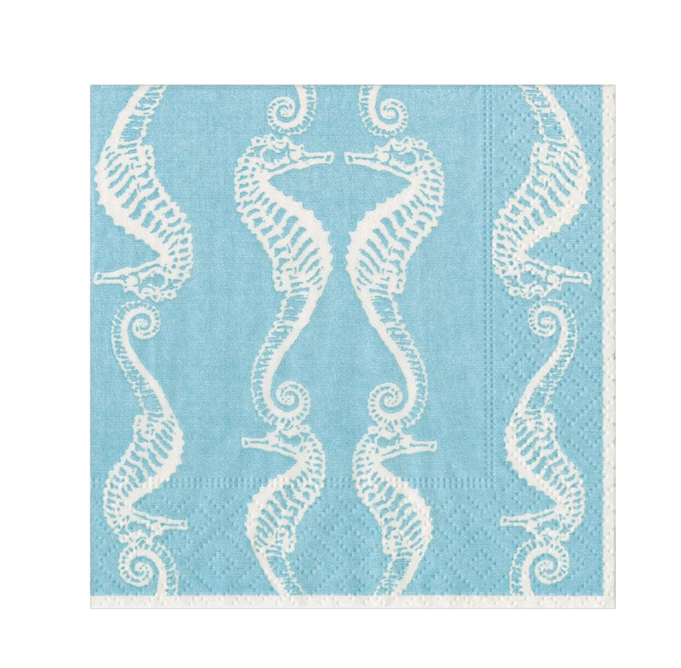 Seahorses Robin's Egg Cocktail Napkin