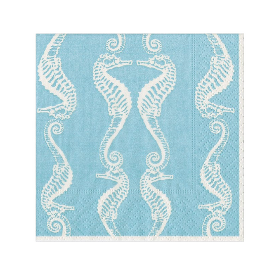 Seahorses Robin's Egg Cocktail Napkin