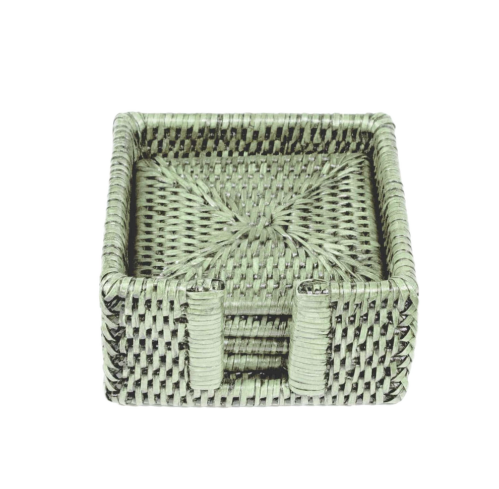 Sq Rattan Coaster