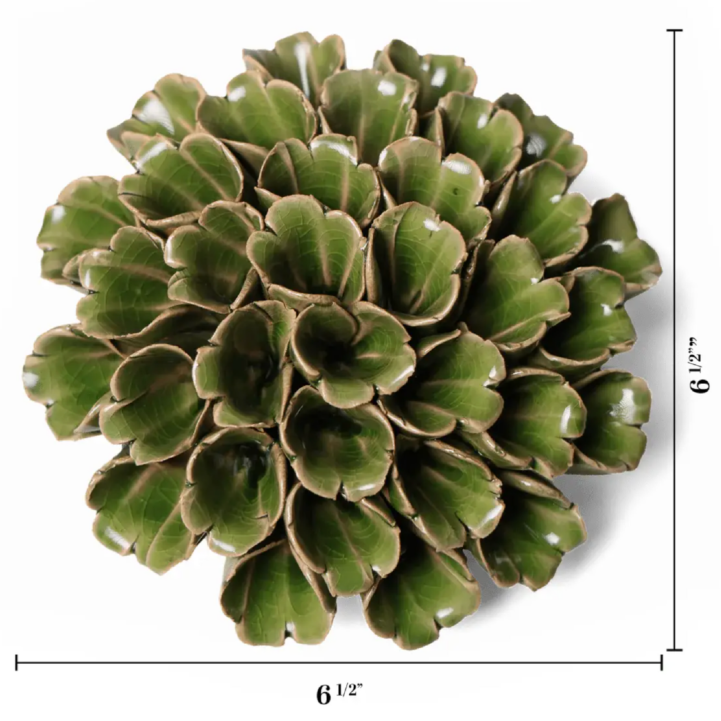 Ceramic Flower Polyp Green Pottery Flower