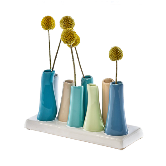 Steel Blue Pooley Modern Bud Vase