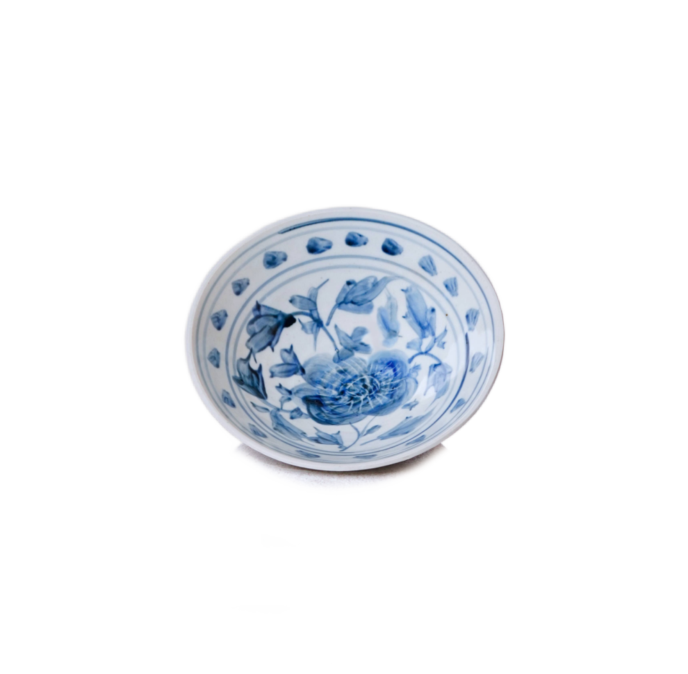Blue and White Porcelain Peony Bowl
