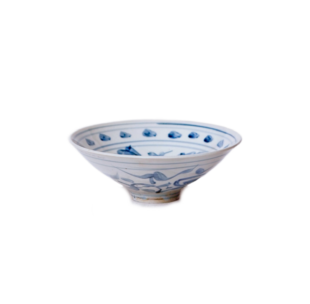 Blue and White Porcelain Peony Bowl