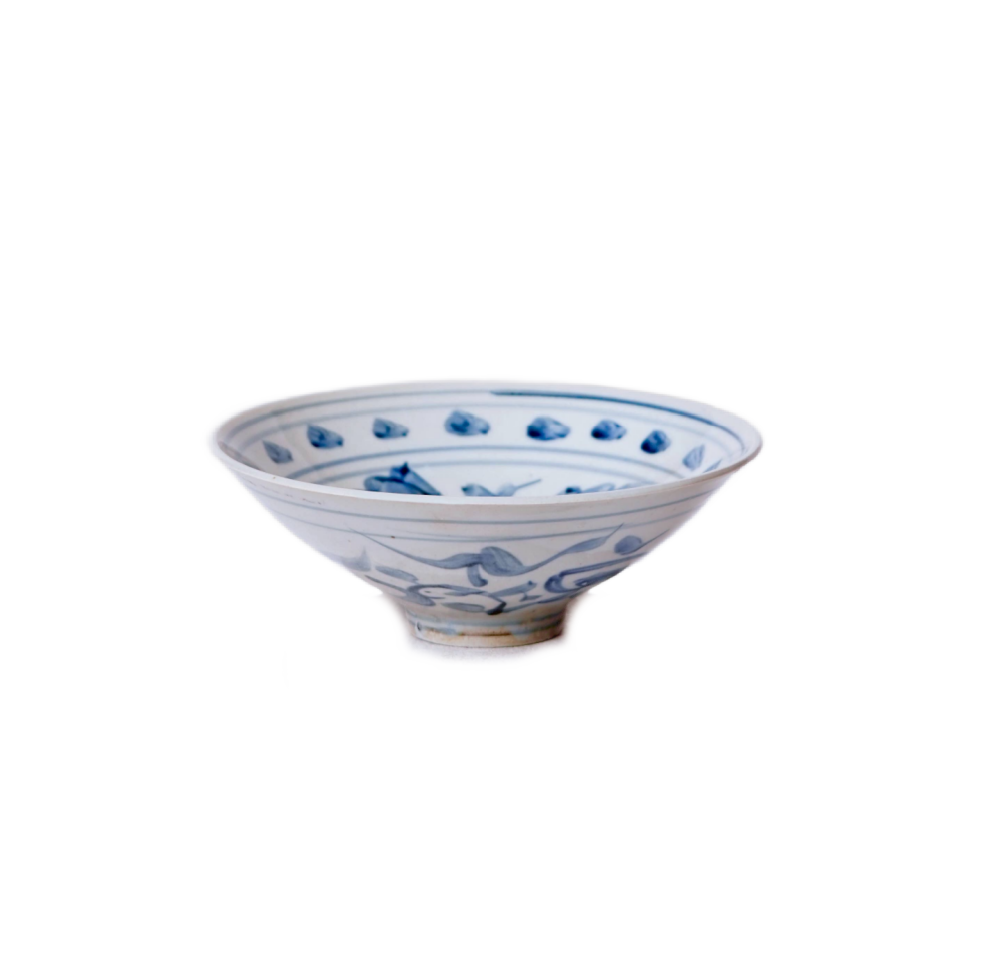 Blue and White Porcelain Peony Bowl