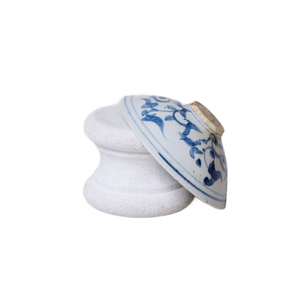 Blue and White Porcelain Floral Bowl