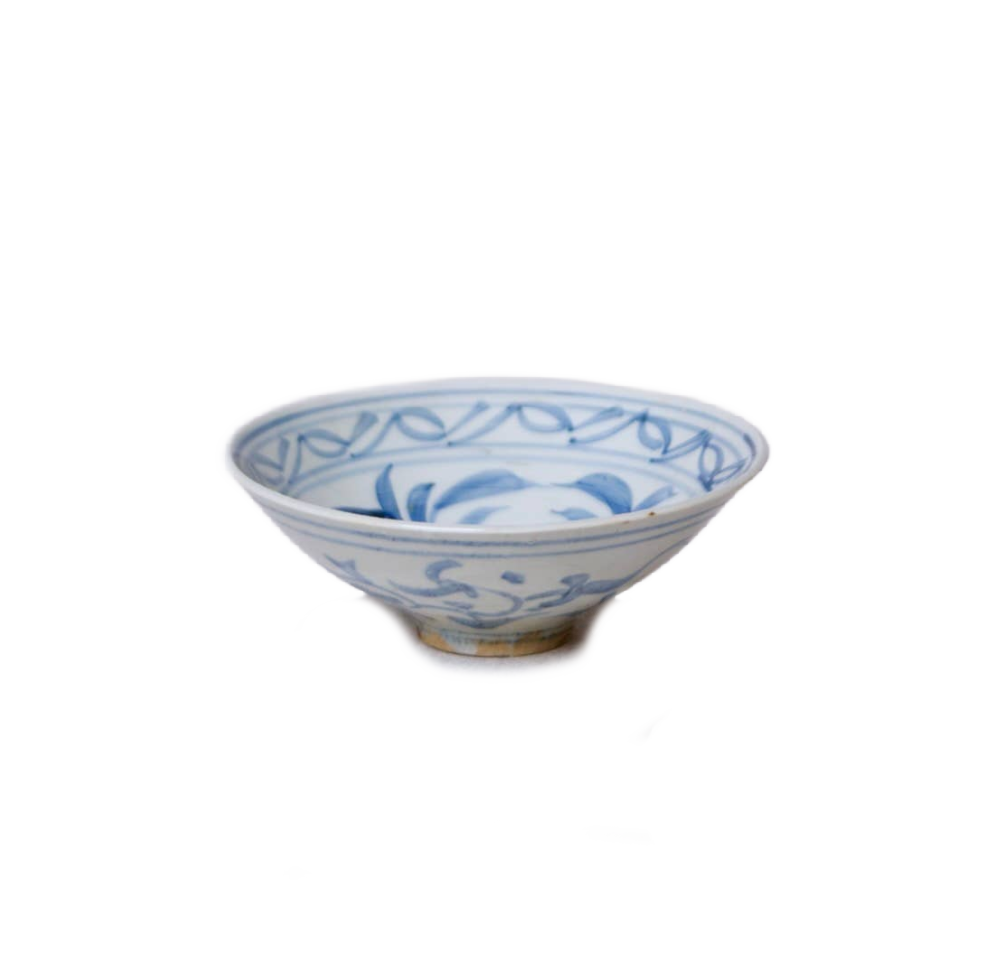 Blue and White Porcelain Floral Bowl