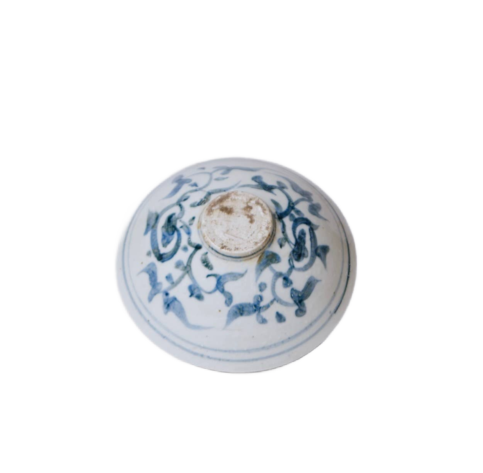 Small Blue and White Porcelain Lotus Conical Bowl