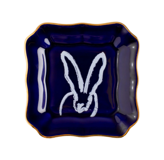 Hunt Slonem | Cobalt Bunny Portrait Plate