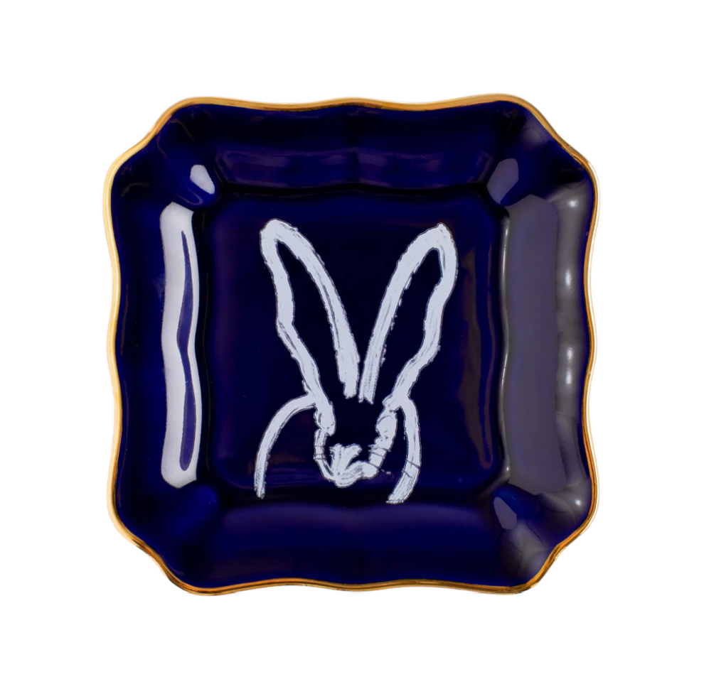 Hunt Slonem | Cobalt Bunny Portrait Plate