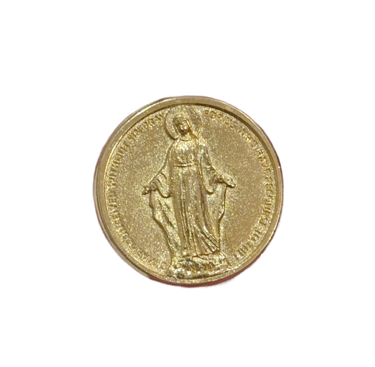 Small Gold Colored Mary Prayer Coin
