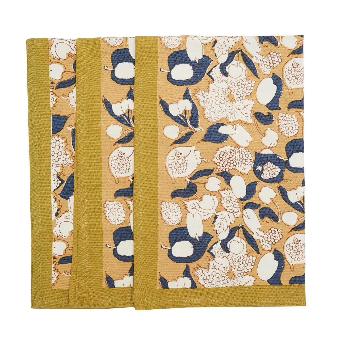 Forest Harvest Mustard & Blue Tea Towel