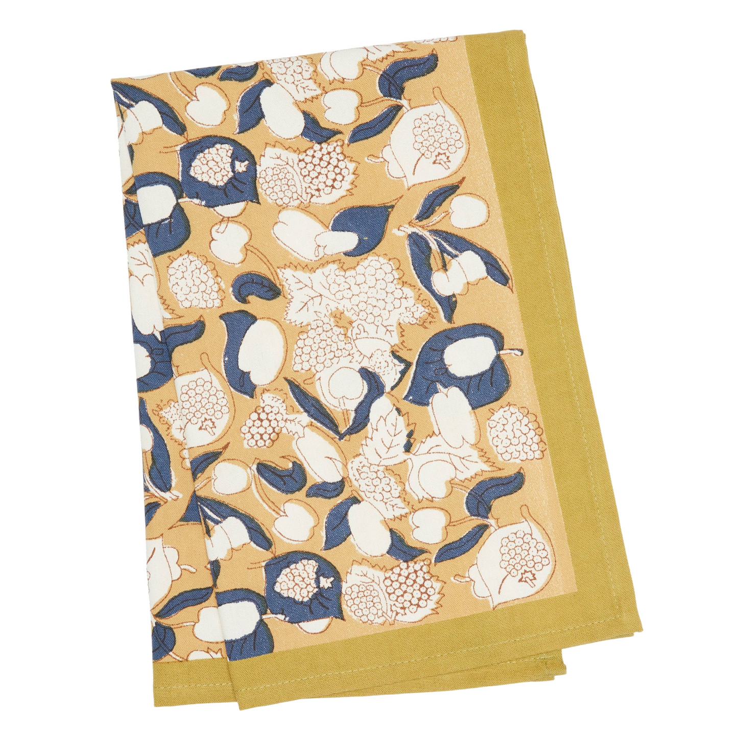Forest Harvest Mustard & Blue Tea Towel