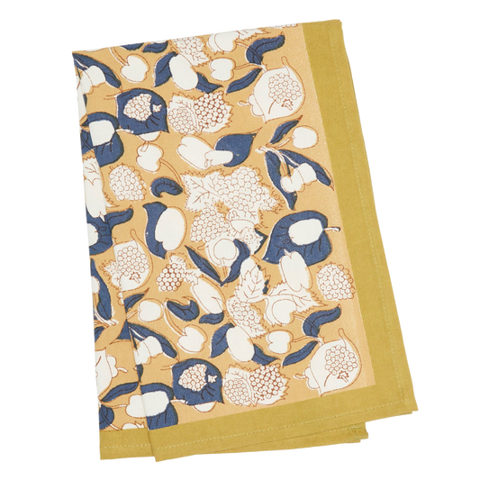 Forest Harvest Mustard & Blue Tea Towel