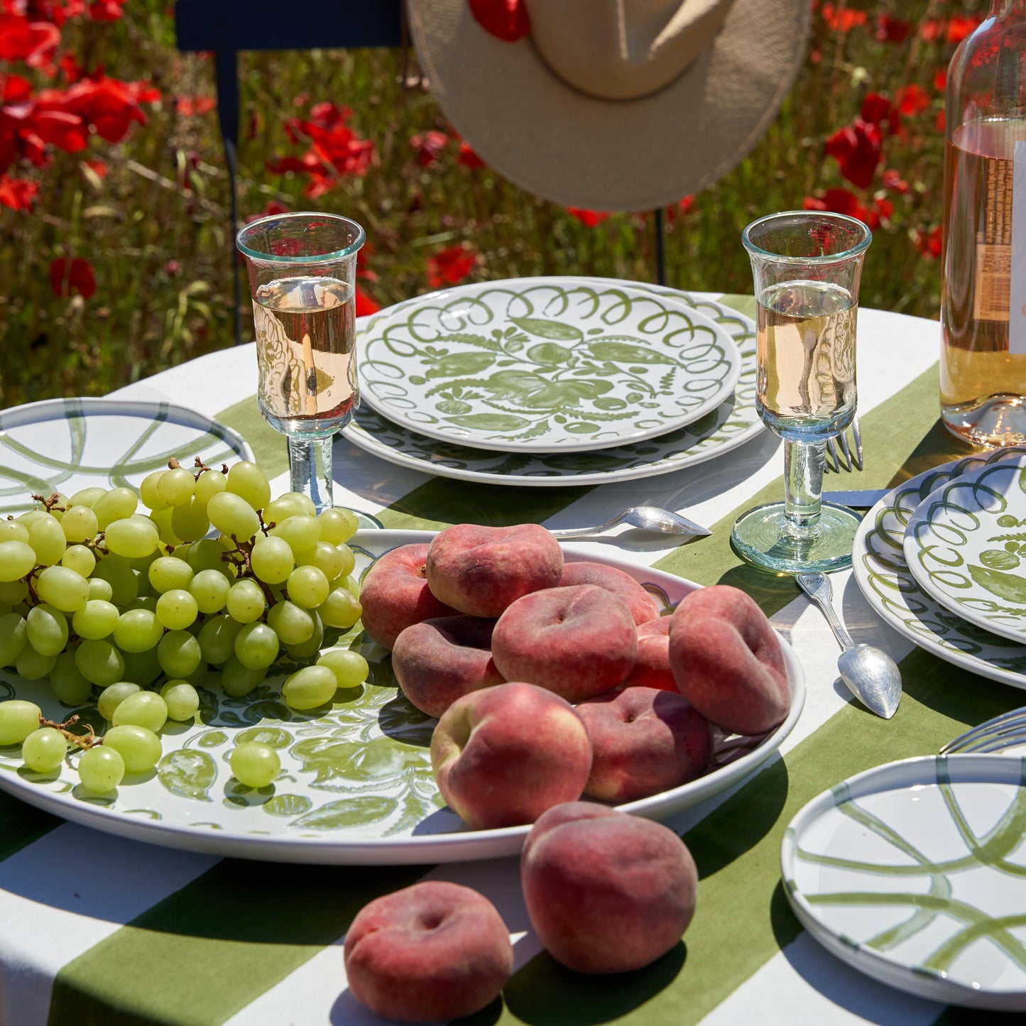 Amalfi Oval Tray White/Green Platter