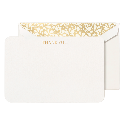 Rounded Corner Thank You Crane Notes
