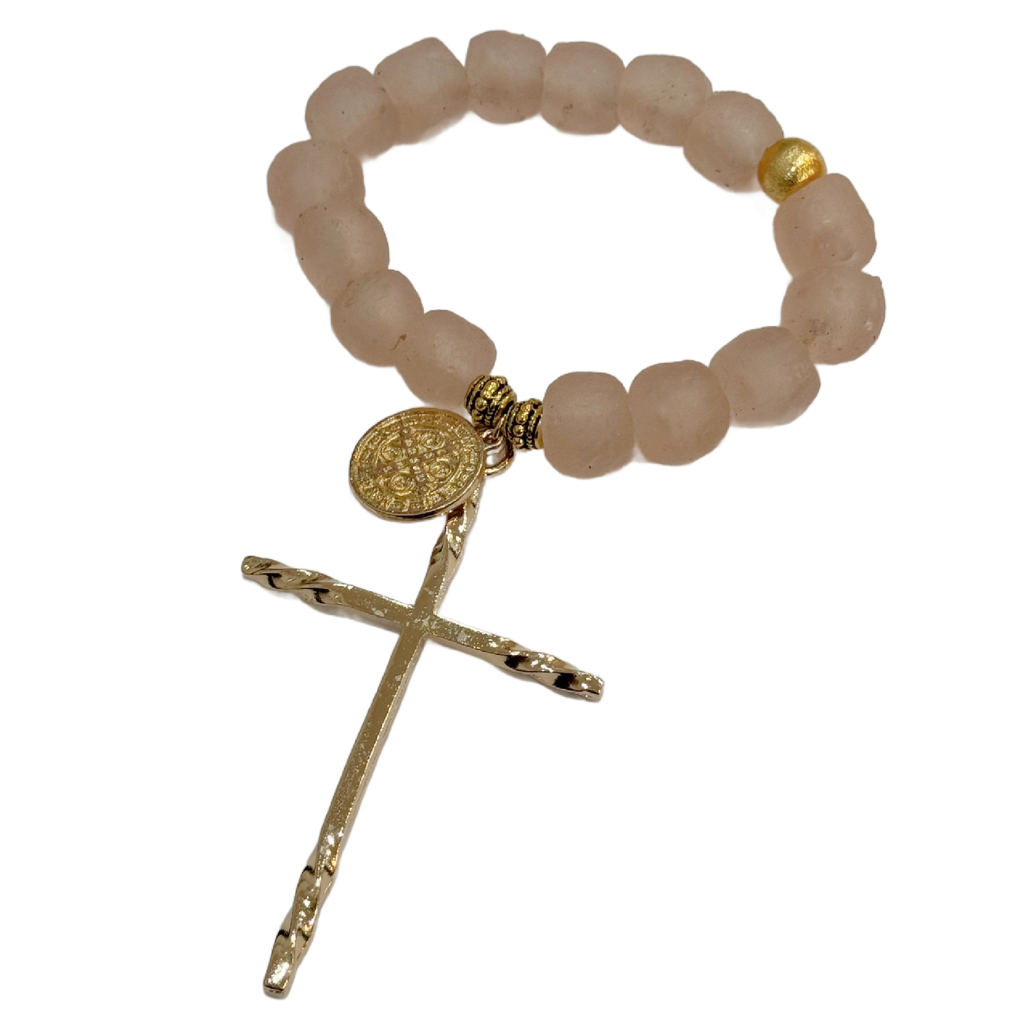 Blush Decade Glass Rosary