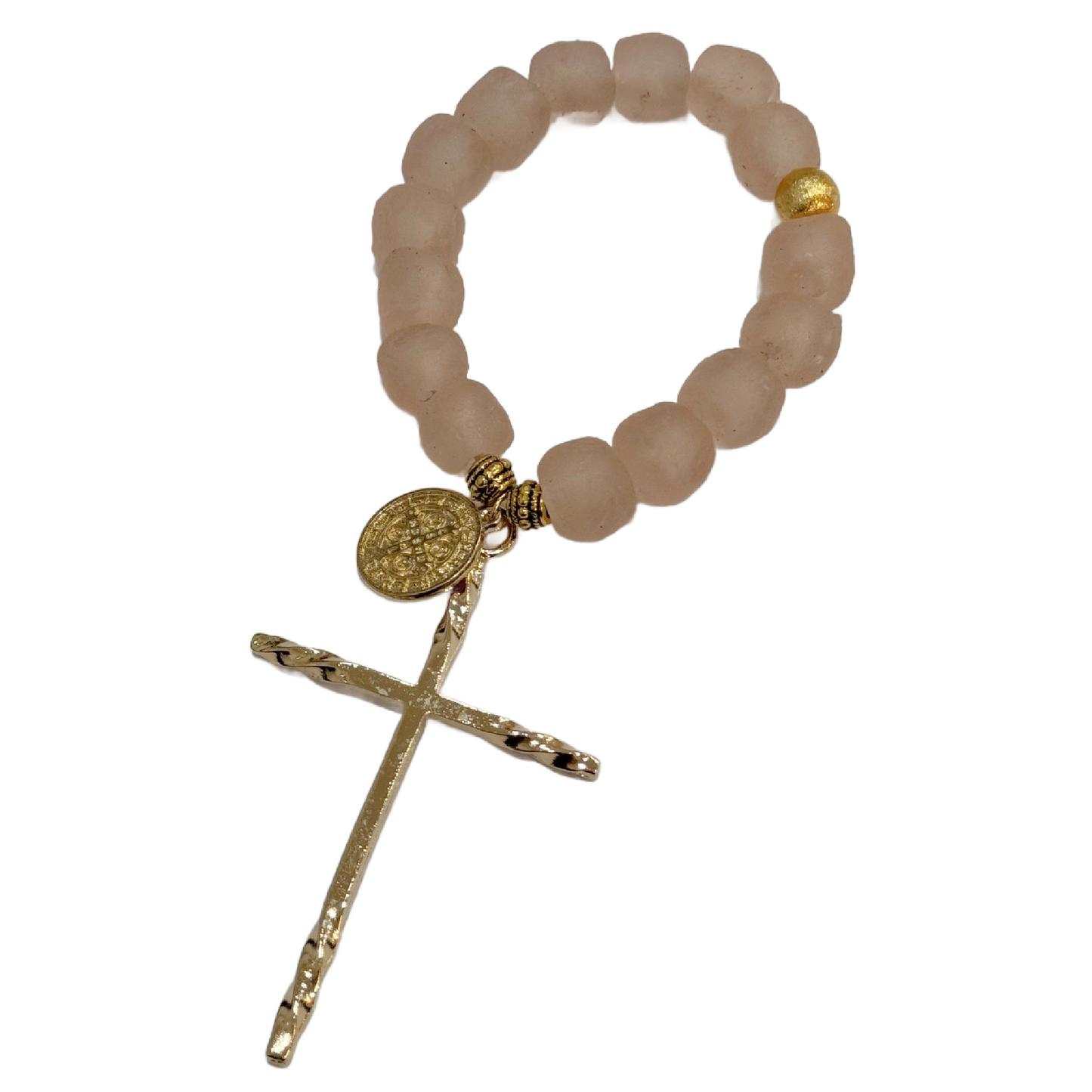 Blush Decade Glass Rosary