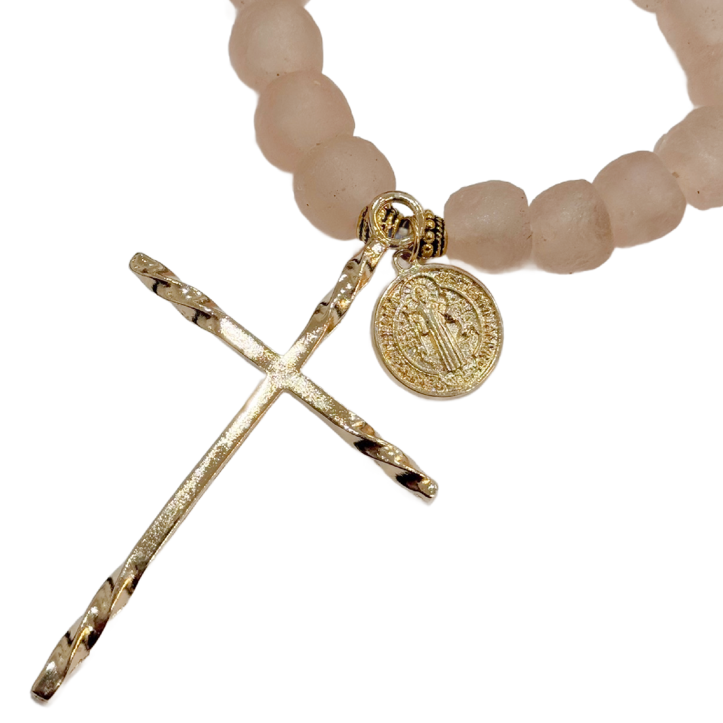 Blush Decade Glass Rosary