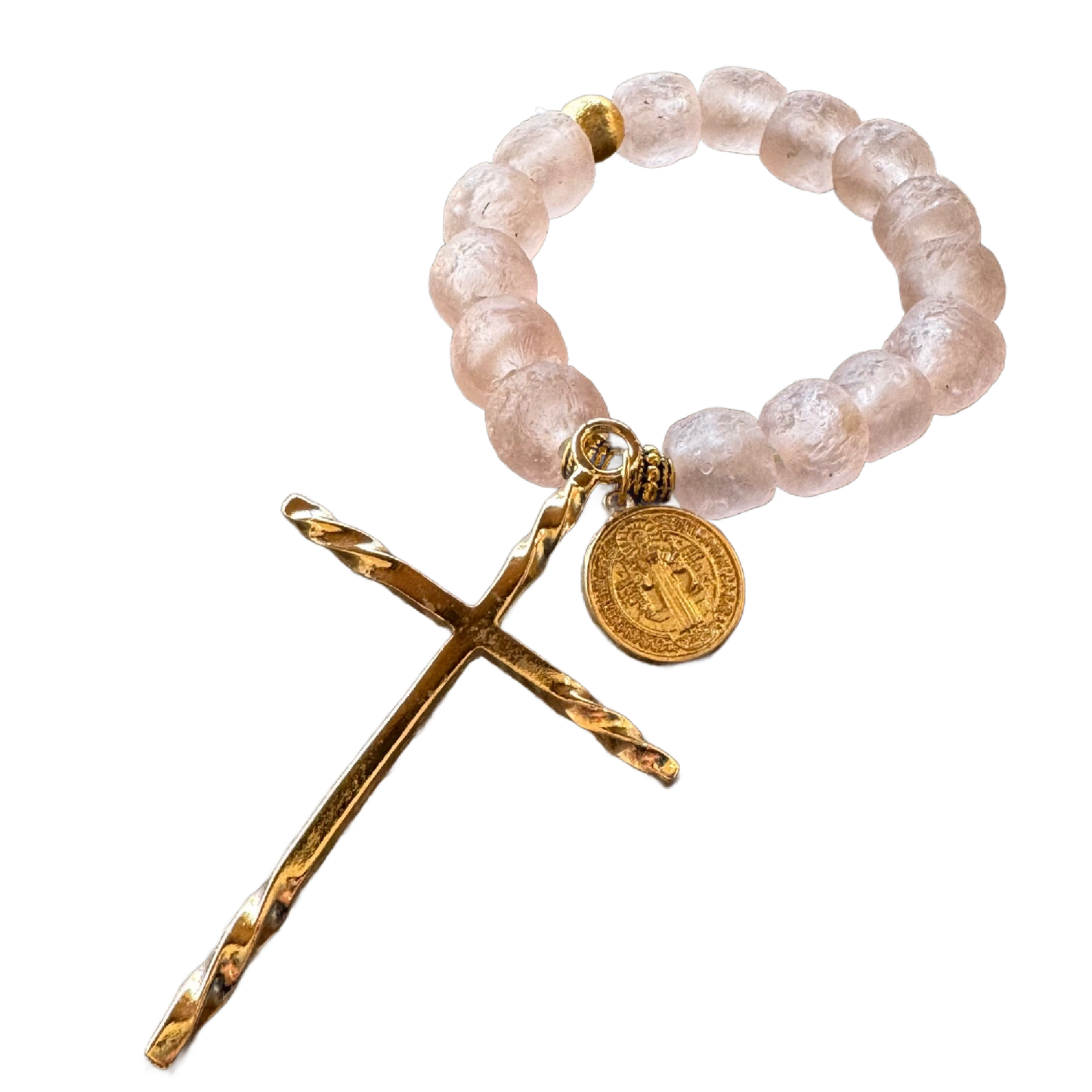 Blush Decade Glass Rosary