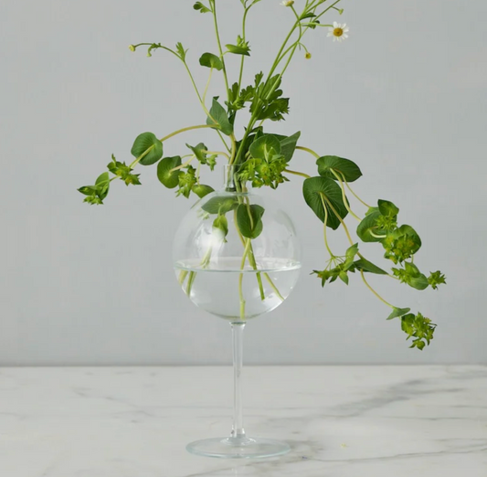 Clear Wine Glass Vase