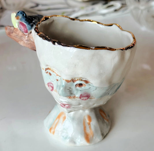 Winged Stillness - Figurative Fauna Pottery