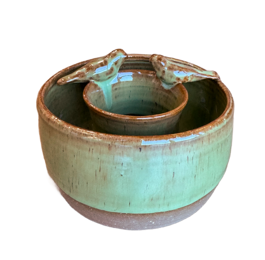 Green Camelia Vase