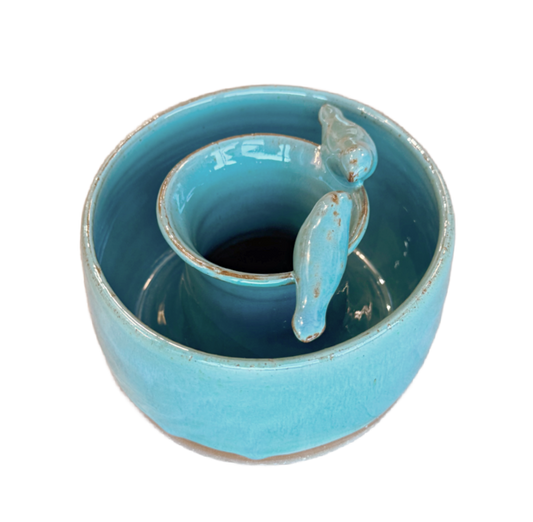 Blue Camelia Vase