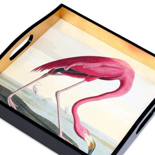 Audubon Flamingo Sq Tray