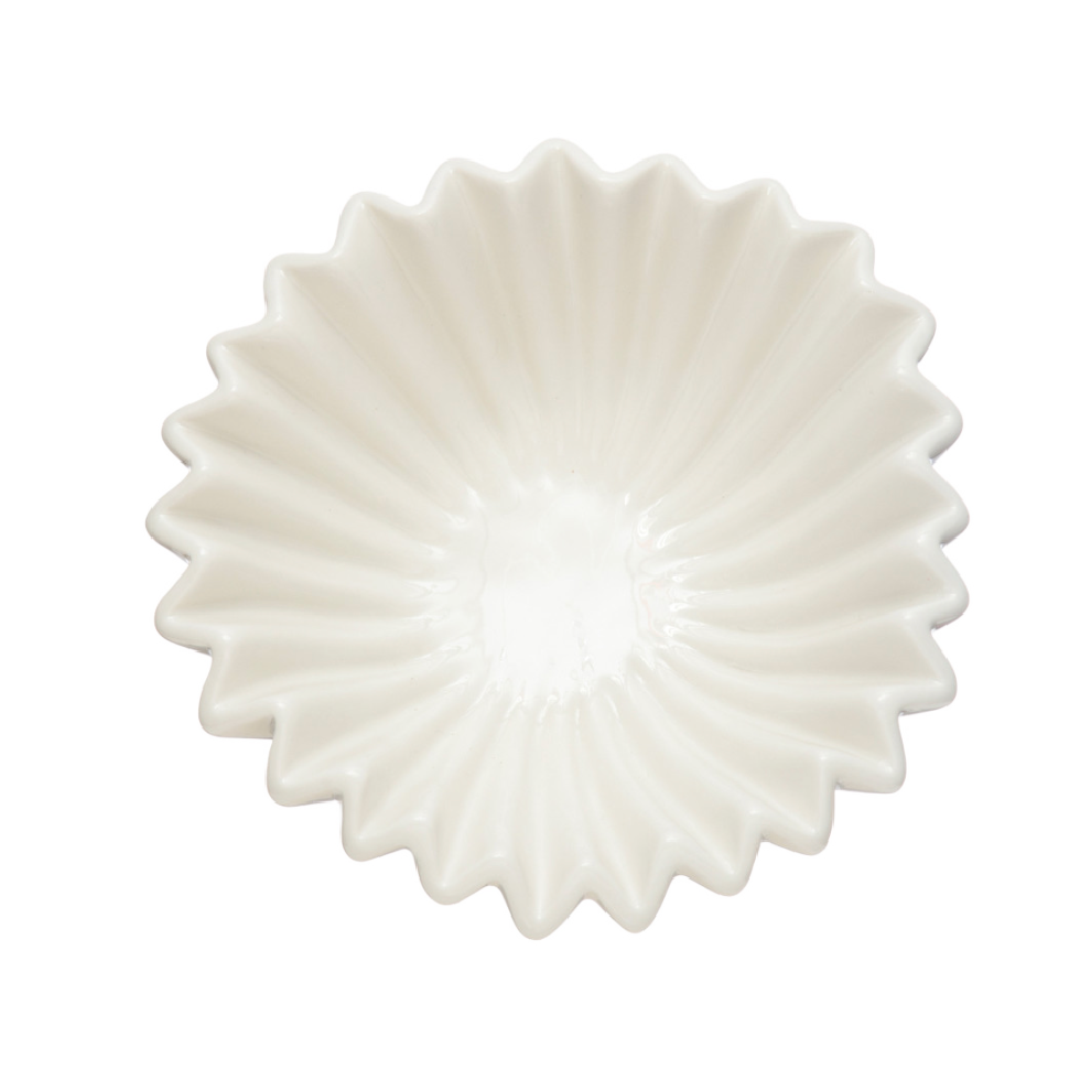 Stoneware Pleated Bowl
