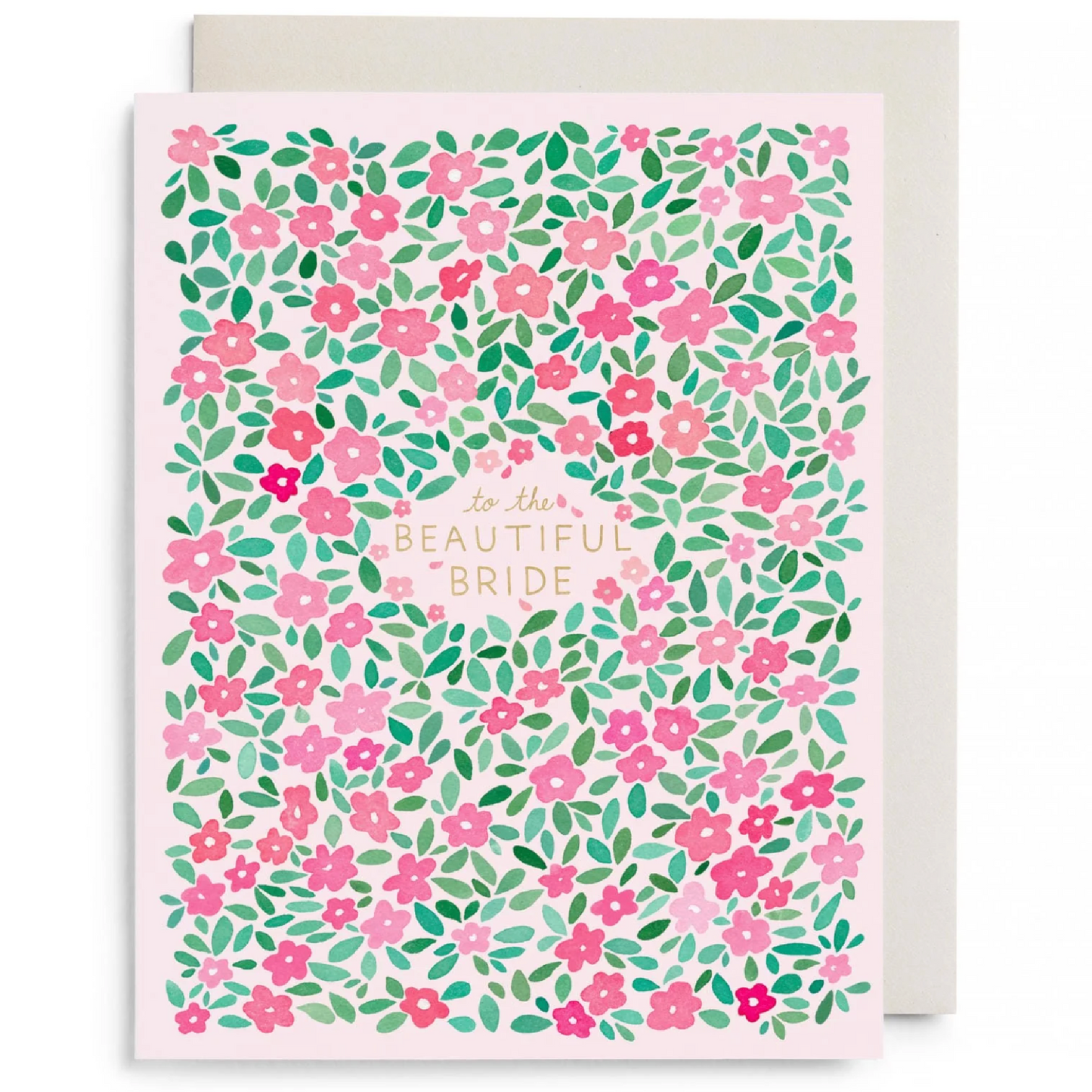 Pink Petals Bridal Greeting Card
