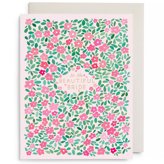 Pink Petals Bridal Greeting Card